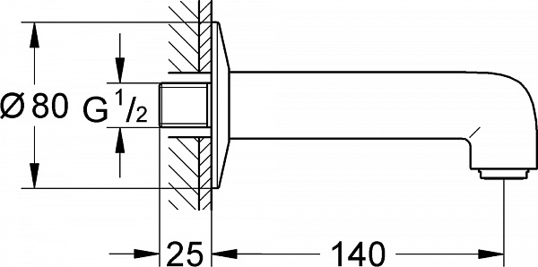 Излив для ванны Grohe BauClassic 13258000