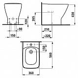 Биде напольное Laufen Palace 8.3270.1.000.302.1