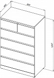 Комод Aquanet Сканди 800x480 Дуб эдгрейн (6 ящиков) 00302545