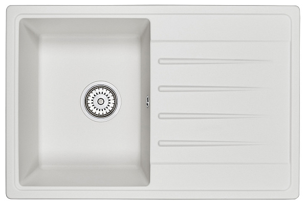 Мойка кухонная Granula прямоугольная кварц 7602, БЕЛЫЙ