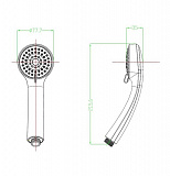 Лейка для душа, 3F, D 76мм, 040, Milardo, 0403F76M18