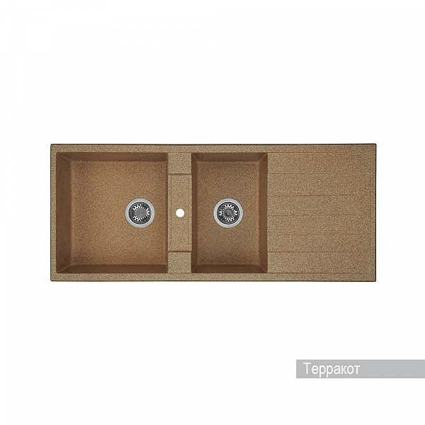 Мойка для кухни Aquaton Торина прямоугольная с крылом и дополнительной чашей терракот 1A712032TR270