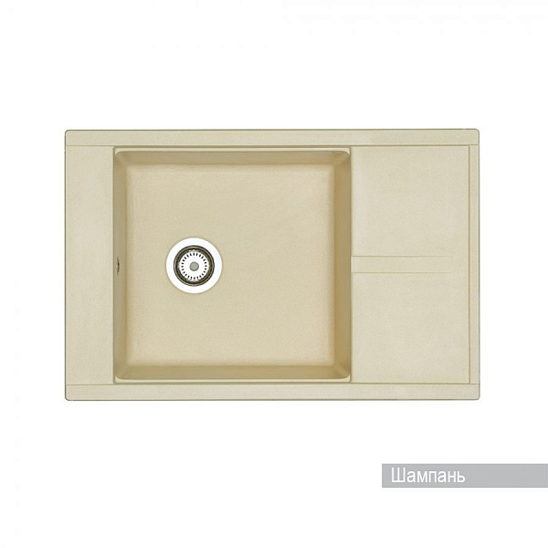 Мойка для кухни Aquaton Делия 78 прямоугольная с крылом шампань 1A715132DE290