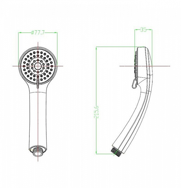 Лейка для душа, 3F, D 76мм, 040, Milardo, 0403F76M18