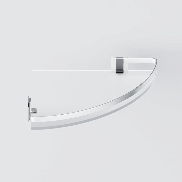 A7456100  Sense L Полка  угловая стеклянная, алюминий