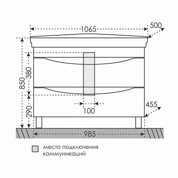 Тумба под раковину напольная Сатурн 105 Санта 700200