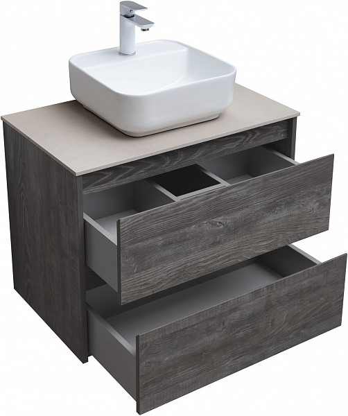 Тумба под раковину Aquanet Nova Lite 75 дуб серый (2 ящика) 00287890