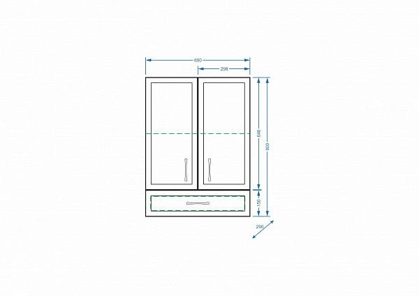 Шкаф подвесной "Концепт 60/80", 1 ящ.