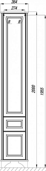 Шкаф-пенал Акватон Идель 36x192 1A198003IDM8R правый