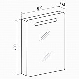 Зеркальный шкаф Emmy Донна (Левый) 60х70 с подсветкой