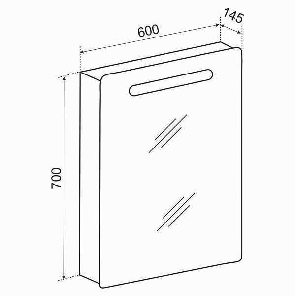 Зеркальный шкаф Emmy Донна (Левый) 60х70 с подсветкой