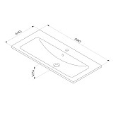 M85AWCC1002WG64 X-Joy, Раковина мебельная, керамическая, 100 см, встроенная, цвет: белый, глянец