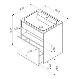 M8FFUX0601WG Func, База с нишей, 1 ящик (pull-out), 60 см, цвет белый глянец