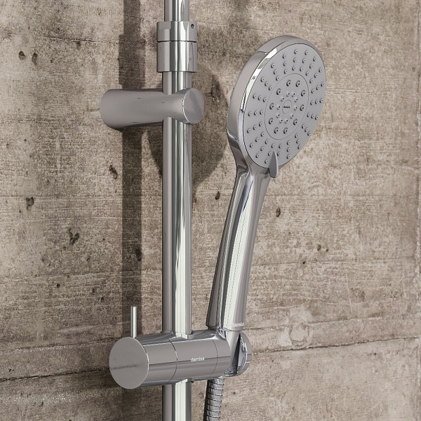 977730000 ДС Jupiter со смесителем полкой: верхний душ, ручной душ., штанга варио, хром