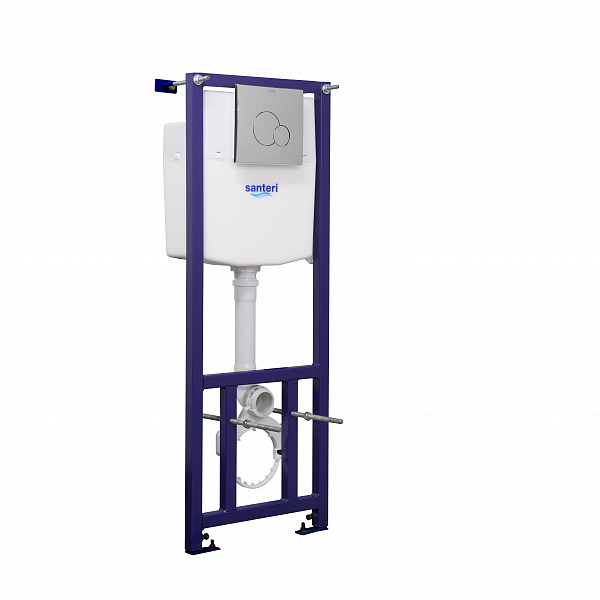 ПЭК Santeri Альфа комфорт 1.3816.4.S00.00B.0 подвесной унитаз + инсталляция + сиденье SC + панель хром