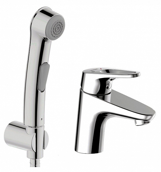 Смеситель для раковины с гигиеническим душем Bravat Drop-D F148162C-1
