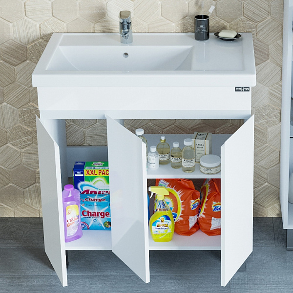 Тумба под раковину напольная Марс 80 3 двери Санта 700217