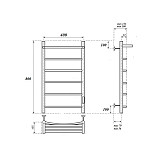 Полотенцесушитель электрический Point Афина PN04848PW П5 400x800 с полкой, диммер справа, белый