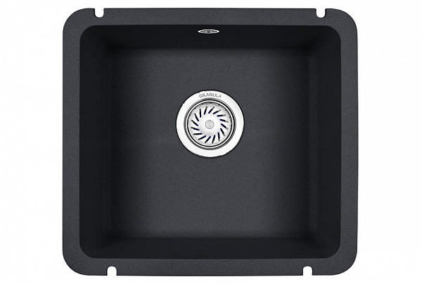 Мойка кухонная Granula квадратная кварц 3601, ШВАРЦ