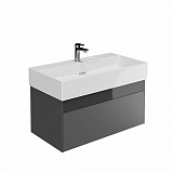 Тумба Kerama Marazzi LOGICA подвесная 2 ящика 90 см, стальной серый