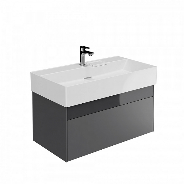 Тумба Kerama Marazzi LOGICA подвесная 2 ящика 90 см, стальной серый