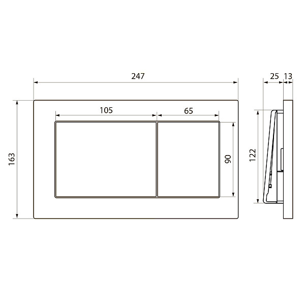 Клавиша смыва Point Ника PN44081C для инсталляции, хром