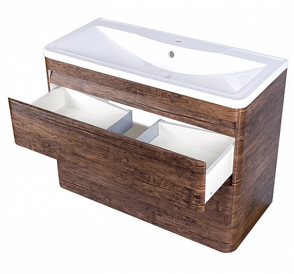 Тумба напольная Style line Атлантика 100, Люкс старое дерево, под раковину, PLUS