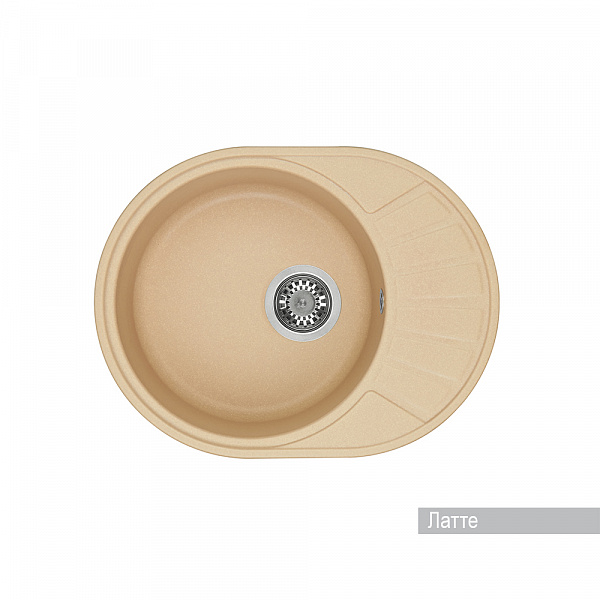 Мойка для кухни Aquaton Чезана круглая с крылом латте 1A711232CS260