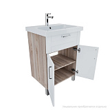 Тумба напольная, 60 см, белая/под дерево, New Sena, IDDIS, NSE60W2i95