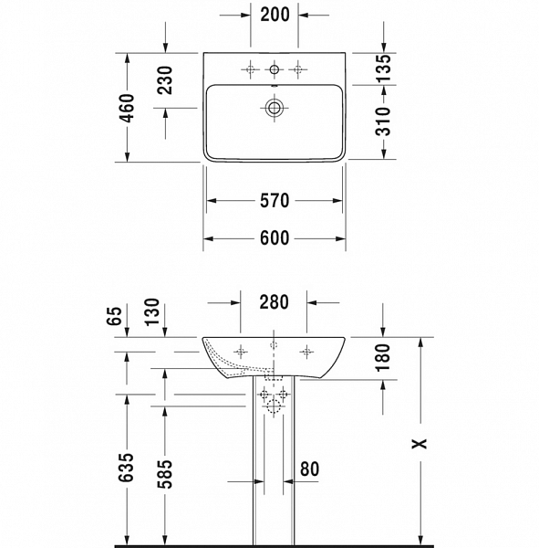 Пьедестал для раковины Duravit ME by Starck 0858390000