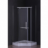 Душевое ограждение Loranto CS-816S B 100х100х200, с низким поддоном 13 см. 8 mm прозрачное закаленное стекло, металлический сифон