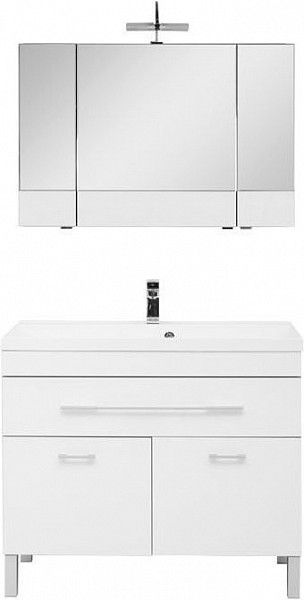 Мебель для ванной Aquanet Верона NEW 100 белый (напольный 1 ящик 2 дверцы) 00230320