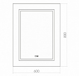 Зеркало AZARIO Данте 600х800сенсор. выкл.+Bluetooth (ФР-1548)