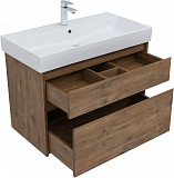 Тумба под раковину Aquanet Nova Lite 85 дуб рустикальный, 2 ящика 00249954