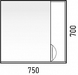 Зеркало-шкаф Corozo Чикаго 75 бетон SD-00000303