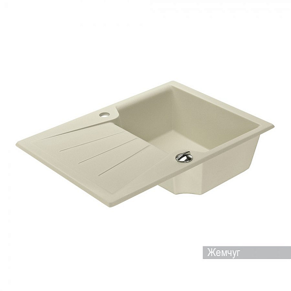 Мойка для кухни Aquaton Монца прямоугольная с крылом жемчуг 1A716032MC240