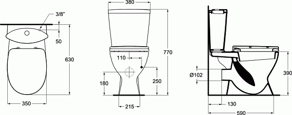 Унитаз-компакт напольный Ideal Standard Oceane Junior W909001