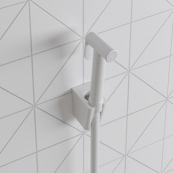 Гигиеническая лейка, белая матовая, латунь, IDDIS, 020WB0Gi20