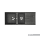 Мойка для кухни Aquaton Торина прямоугольная с крылом и дополнительной чашей графит 1A712032TR210