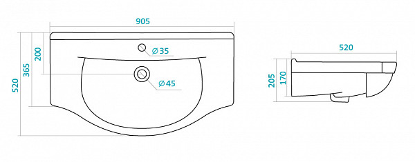 Тумба "Кармела 90", ольха белая, Эльбрус 90