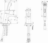 Смеситель для раковины с гигиеническим душем Bravat Line F15299C-2