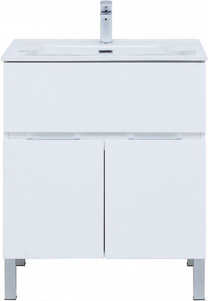 Тумба под раковину Aquanet Алвита New 70 1 ящик, 2 дверцы, белый матовый 00303901