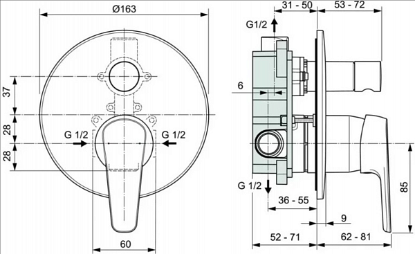 Смеситель Ideal Standard Cerafine O A7195AA для ванны с душем