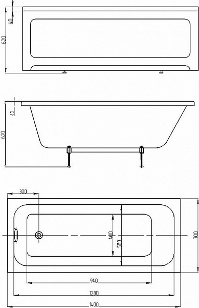 Акриловая ванна Aquatek  Мия 140x70 MIY140-0000001