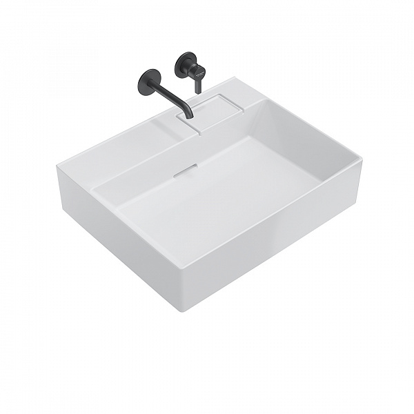 Раковина Kerama Marazzi LOGICA мебельная\подвесная без отверстий 60, белая глянцевая