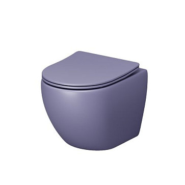 Унитаз GR-4455LIMS Color (485*365*360) ФИОЛЕТОВЫЙ МАТОВЫЙ подвесной БЕЗОБОДКОВЫЙ, 1 место
