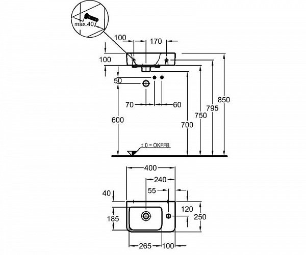 Раковина Geberit Renova Nr.1 Comprimo 276140000