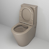 Унитаз GR-4480BRLMS Color (620*365*810) СВЕТЛО-КОРИЧНЕВЫЙ МАТОВЫЙ напольный БЕЗОБОДКОВЫЙ, 2 места