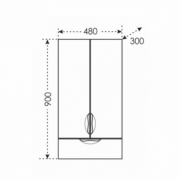 Подвесной шкаф над стиральной машиной Родос 48/90 Санта 406002