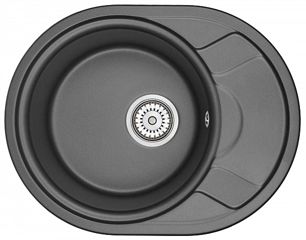 Мойка кухонная Granula овальная кварц 5802, ЧЁРНЫЙ